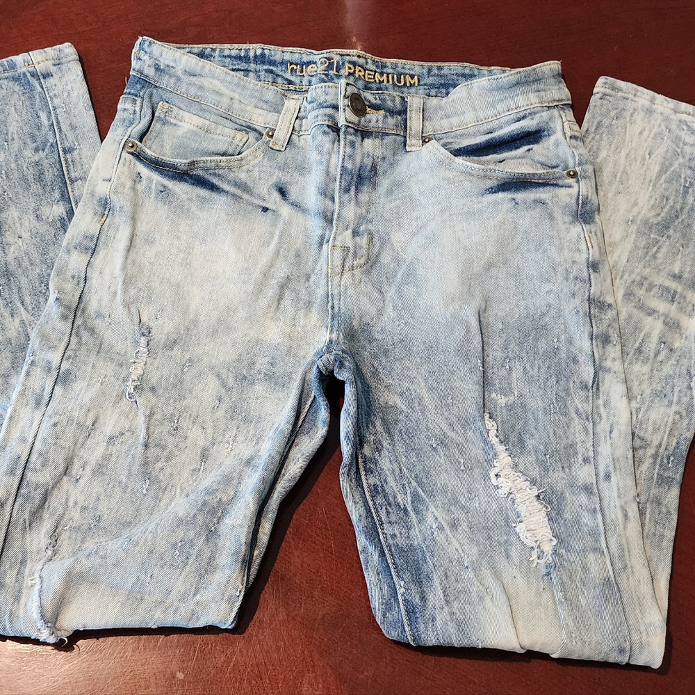 Rue 21 Premium Skinny Supreme Flex, Men's 30x30 Stonewashed Blue